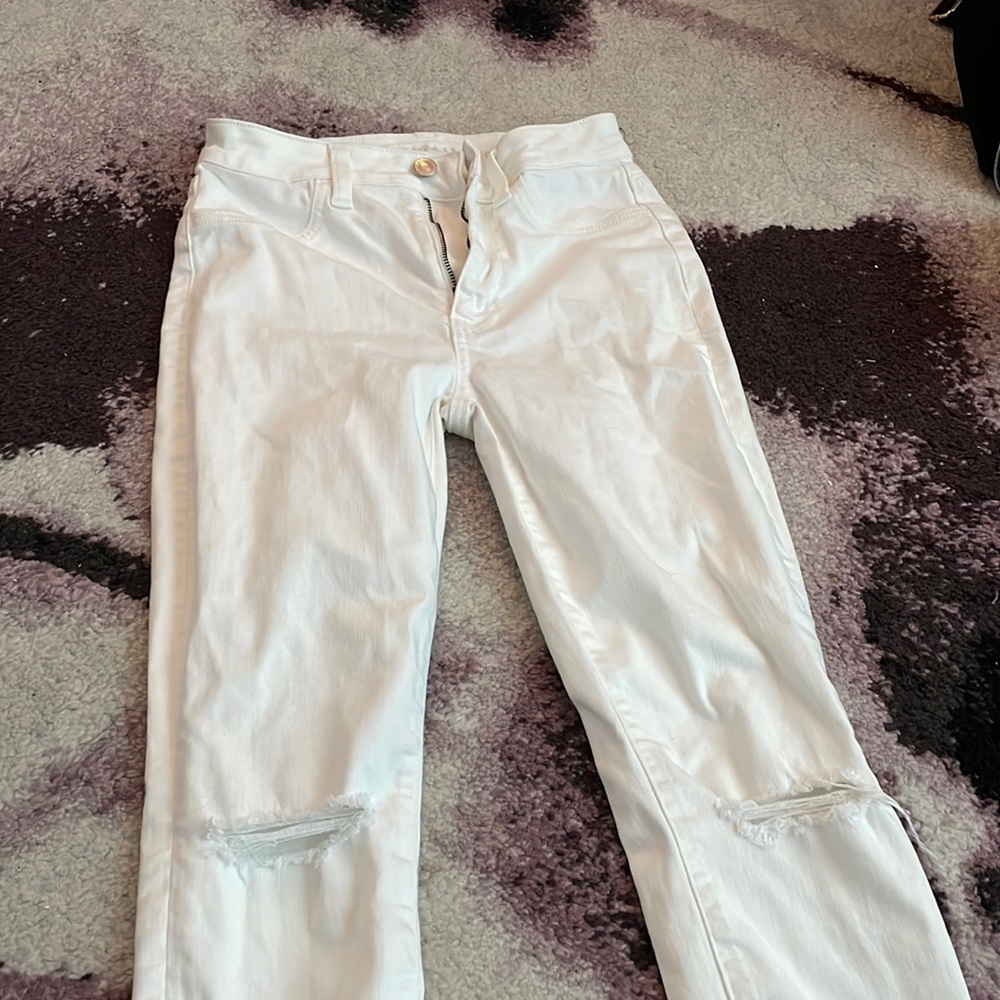 American Eagle White Jeans Size 0